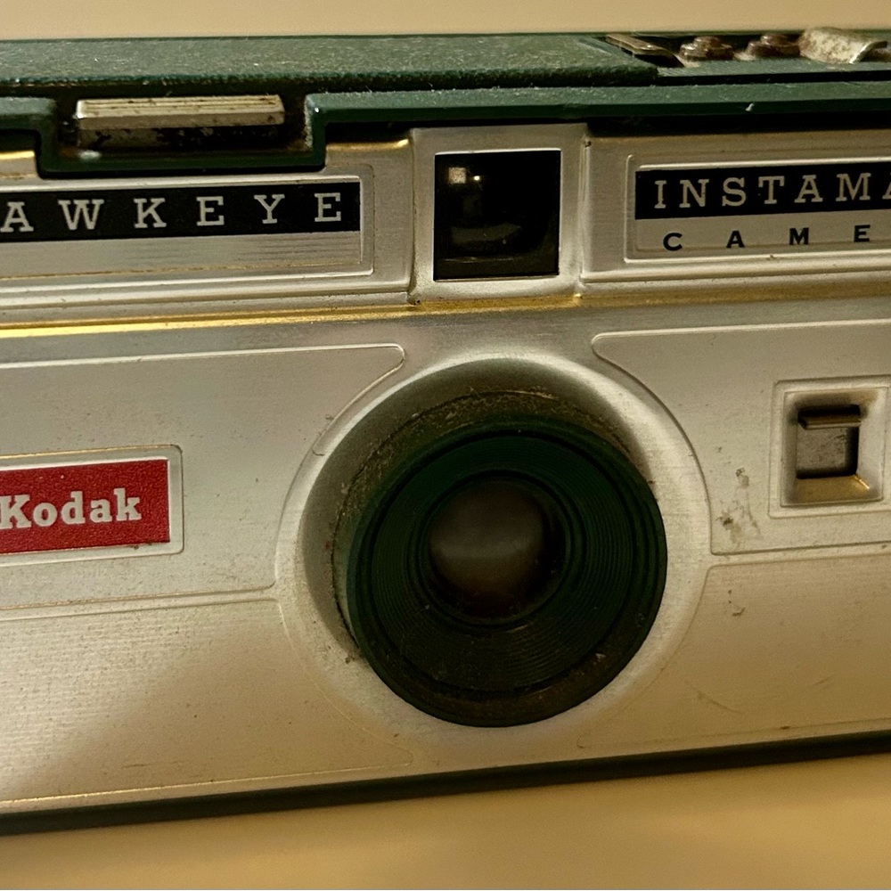 Kodak Camera with Green Top and Cream Body